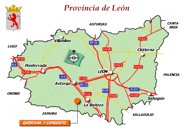 Mapa de la provincia de León